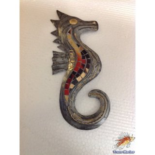 Seepferdchen aus Metall mit Mosaik ca. 28x12cm