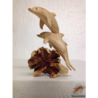Zwei Delfine aus Holz ca. 15-20cm