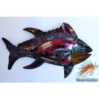 Fisch aus Metall mit Mosaik ca. 40x28cm länglich